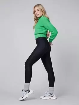 Image of Spanx Faux Leather Foil Snake Print Leggings, Black, Size S, Women