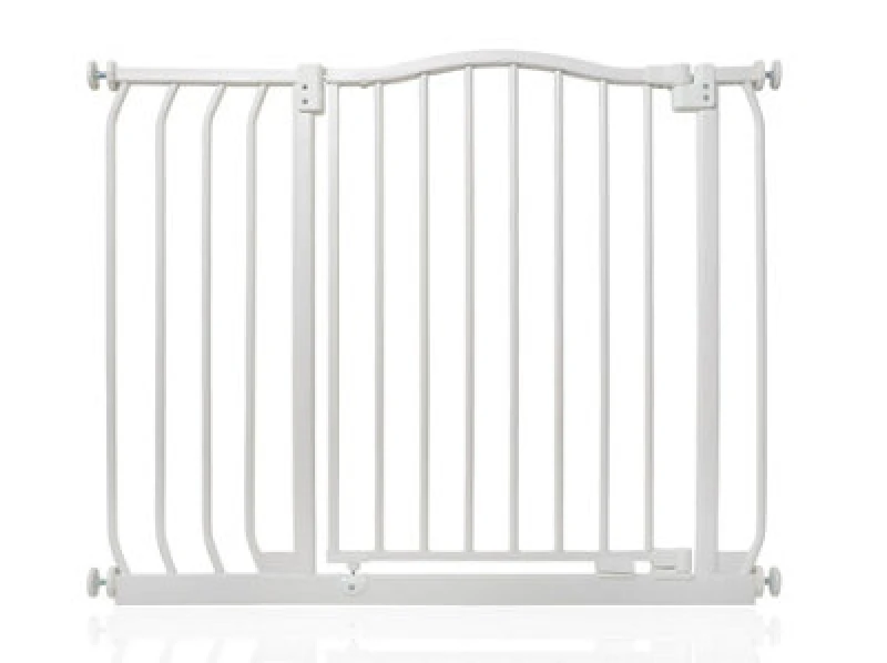 Image of Safetots Curved Top Safety Gate, 89Cm - 98Cm, Matt White, Pressure Fit Stair Gate