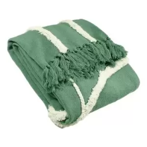 Image of Furn Rainbow Tufted Throw (One Size) (Sage)