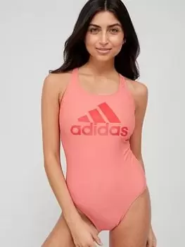 Image of Adidas Sh3.Ro Badge Of Sport Swimsuit - Coral