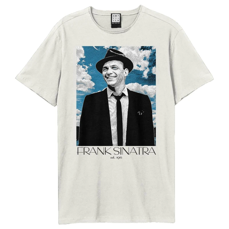 Image of Amplified Amplified Men Blue Skies Frank Sinatra T-Shirt in White Size: X-Small White XS Male 5063574782333