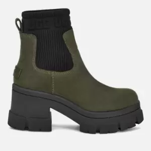 Image of UGG Womens Brooklyn Suede Heeled Chelsea Boots - Forest Night - UK 3