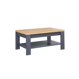 Image of Traditional Oak Coffee Table in a Navy Shade, Blue