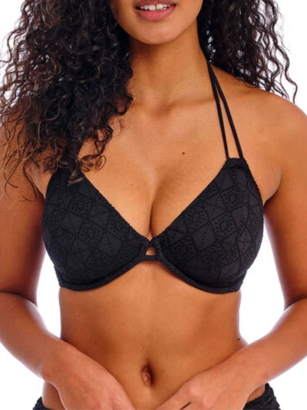 Image of Freya Womens Nomad Nights Halterneck Bikini Top in Black Size: 38DD Black Female 38DD