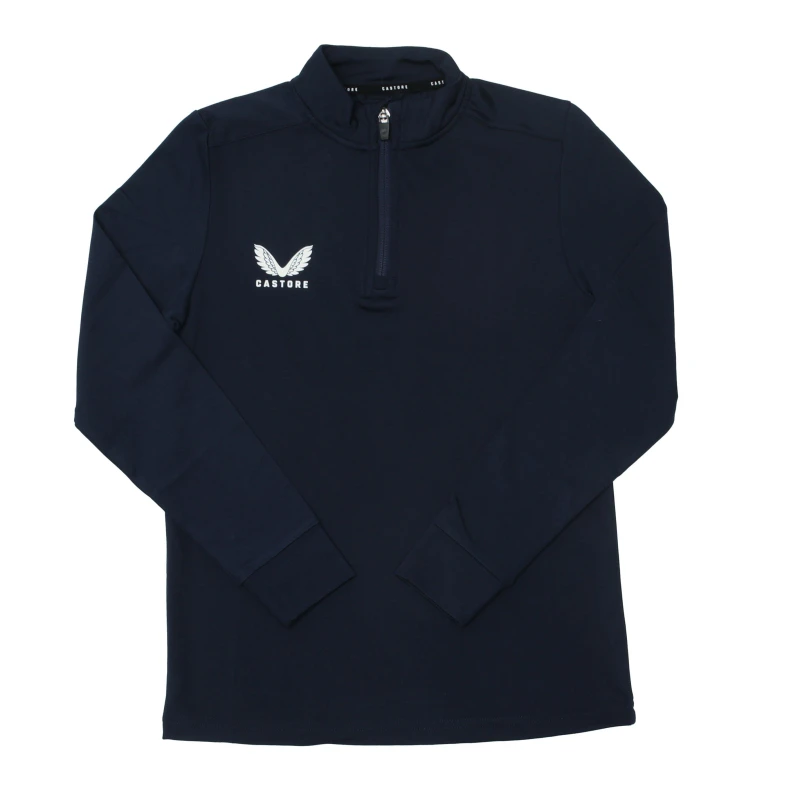 Image of Castore quarter Zip Top Childrens - Blue Blue 9 - 10 Years
