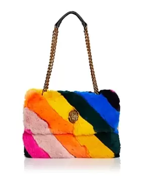 Image of Kurt Geiger London Kensington Rainbow Faux Fur Shoulder Bag