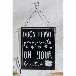 Image of Dogs Leave Paw Prints Metal Sign