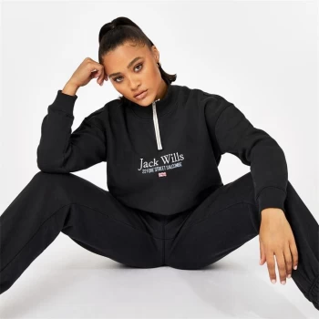 Image of Jack Wills Honeylane Half Zip Sweatshirt - Black