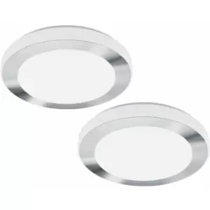 Image of Loops - 2 pack Wall Flush Ceiling Light Colour White Chrome Shade White Plastic LED 16W