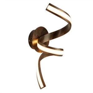 Image of Integrated LED Indoor Wall Light Rustic Brown