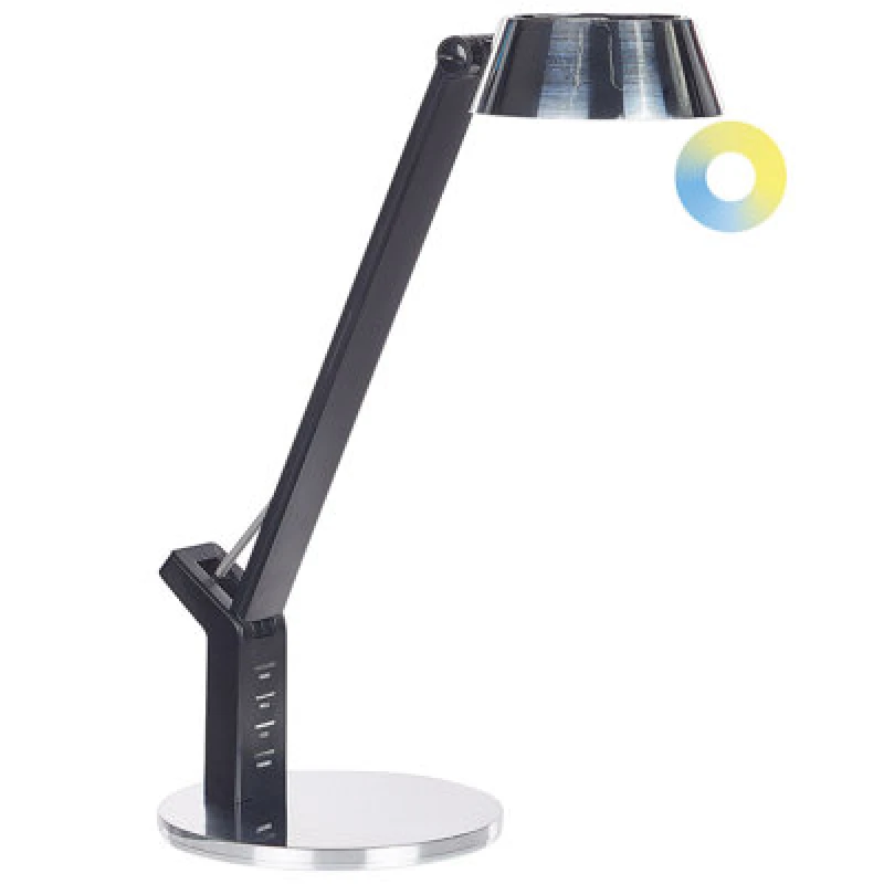 Image of Beliani LED Desk Lamp Chamaeleon With Dimmer Metal Silver