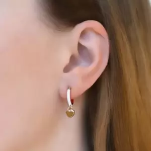 Image of Ladies DKNY Jewellery Enamel Heart Huggie Earrings