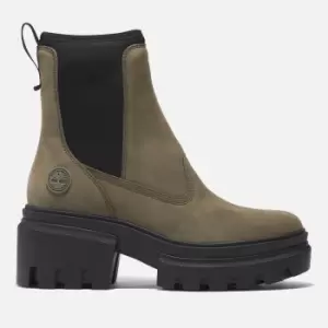 Image of Timberland Womens Everleigh Chelsea Boots - Dark Green Nubuck - UK 4