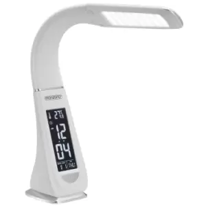 Image of LED Desk Lamp Lilly White with Clock & Temperature Display