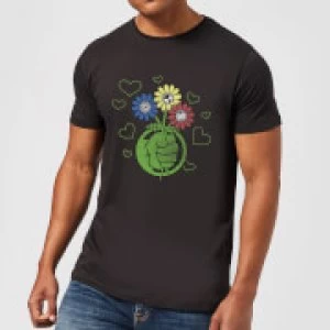Image of Marvel Avengers Hulk Flower Fist T-Shirt - Black - S