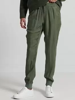 Image of Superdry Studios Cupro Woven Trouser - Green, Size 14, Women