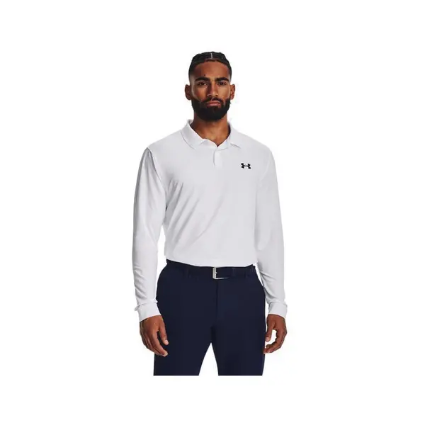 Image of Under Armour Performance 3.0 LS Polo White/Pitch Gray - XXL