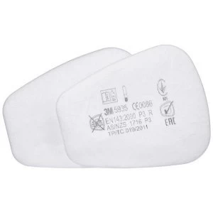 Image of 3M 5935 P3 R Particulate Filter 1 Pair White