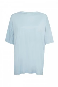 Image of French Connection Viscose Crew Neck T Shirt Green Blue