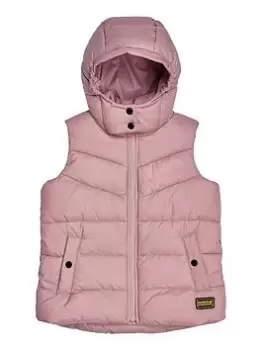 Image of Barbour International Girls Toronto Gilet - Iced Fondant - Light Pink, Size 8-9 Years, Women