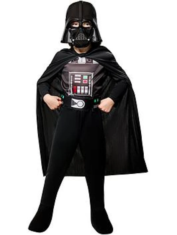 Image of Star Wars Darth Vader Child Costume One Colour WZH5F Unisex 11-12,13-14,3-4,5-6,7-8