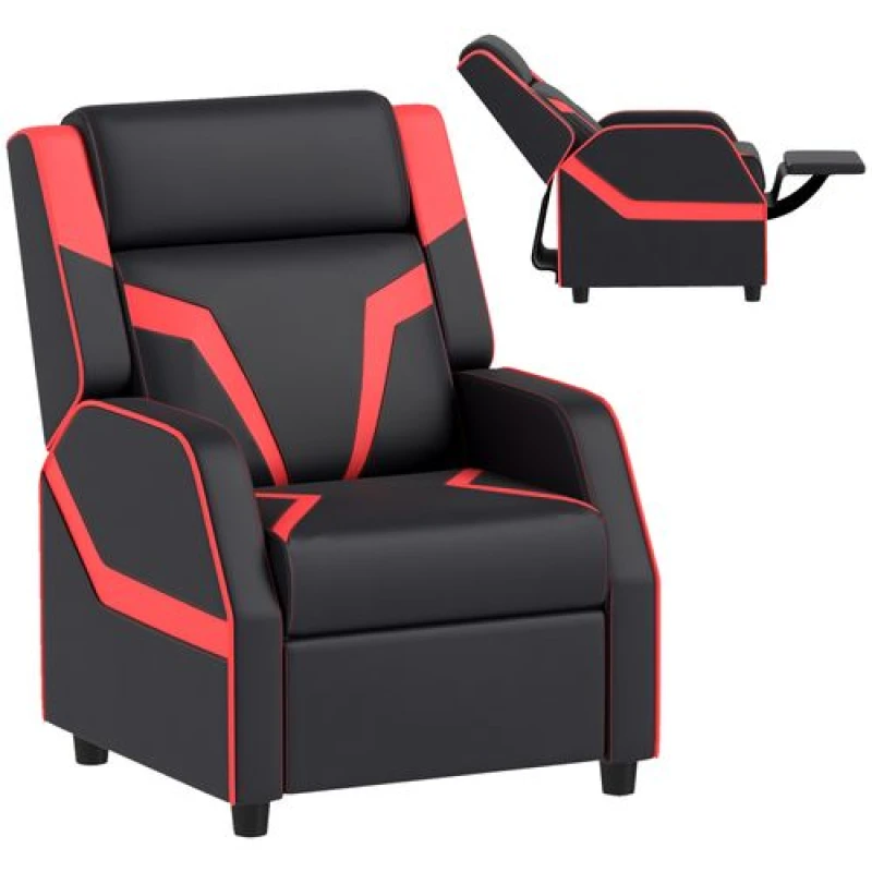 Image of AIYAPLAY 2 in 1 Kids Armchair Recliner - PU Leather - for 3-9 Years Old - Pink - Black TJ Hughes 5056725568221