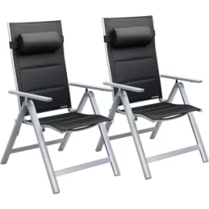 Image of Garden Chair Bern Premium 2Pcs Silver Padded