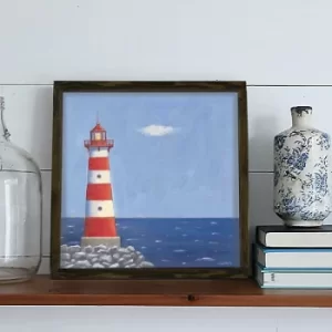 Image of KZM440 Brown Blue White Red Decorative Framed MDF Painting