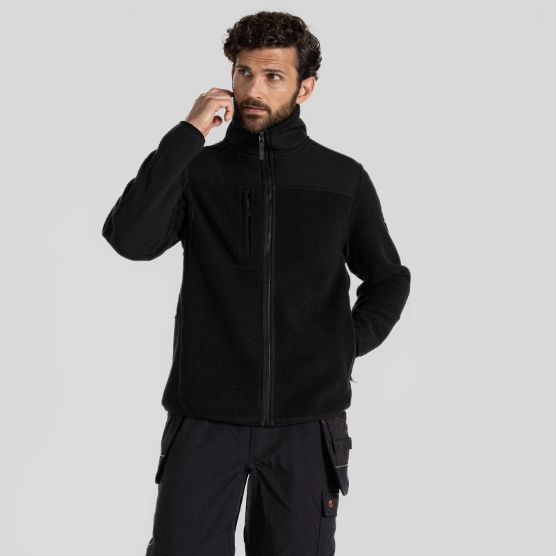 Image of Craghoppers Craghoppers Men 'Morley' Full Zip Fleece in Black Size: Medium Black M Male 5063019677675