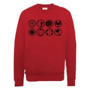 Image of Marvel Avengers Assemble Team Icons Sweatshirt - Red - M