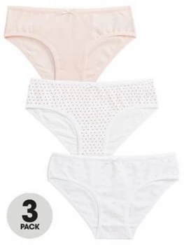 Image of Mango Girls 3 Pack Printed Knickers - Light Pink