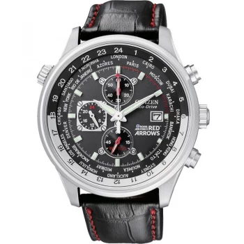 Image of Citizen Black 'Red Arrows World Time' Chronograph Eco-Drive Watch - CA0080-03E