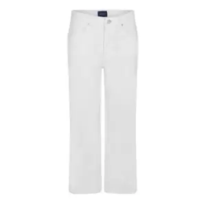 Image of Gant Cropped Wide Leg Jeans - Cream
