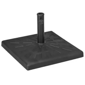 Image of Outsunny 19kg Resin Garden Parasol Base Holder, Square Outdoor Market Umbrella Stand Weight for Poles of Φ32mm, Φ38mm, and Φ48mm, Black