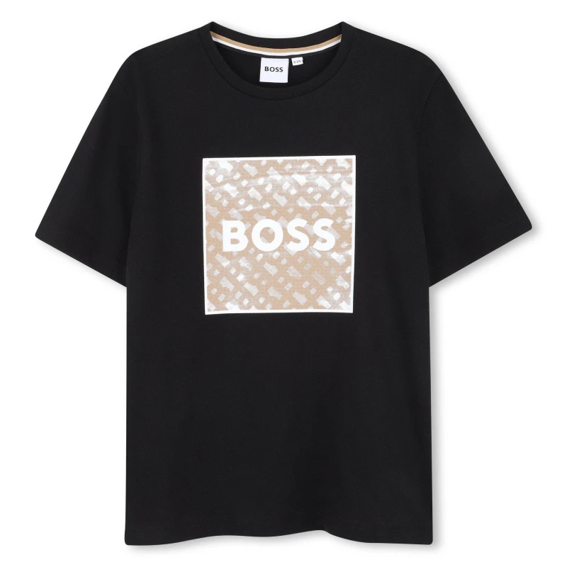 Image of Boss Kids Monogram T-Shirt Black male 8Y