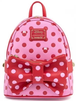 Image of Mickey Mouse Loungefly - Pink Bow - 2 in 1 Mini backpacks pink