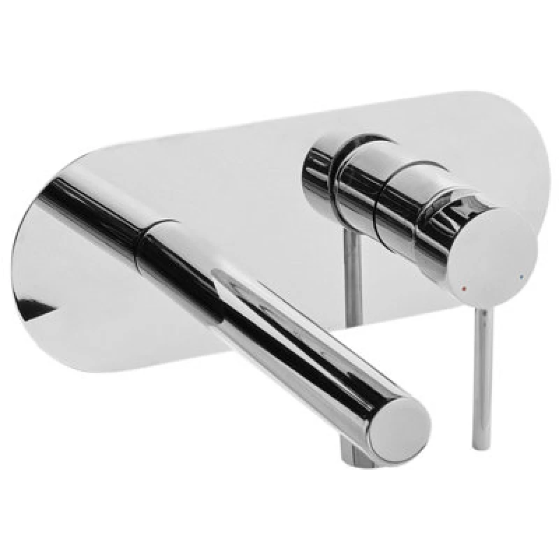 Image of Beliani Wall Mounted Basin Mixer Tap Clavijo Brass Silver