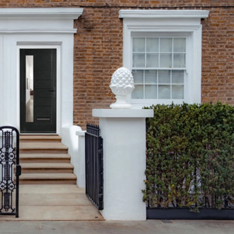 Image of Lacerta Composite Door Monza Black 890mm X 2090mm Open In Left Hand Clear Glass 10 Year Guarantee - Free Delivery & Smart Lock