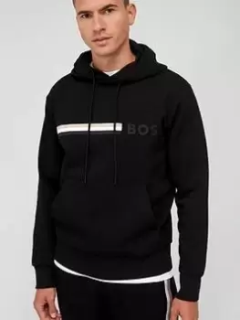 Image of BOSS Seeger Logo Overhead Hoodie - Black, Size L, Men