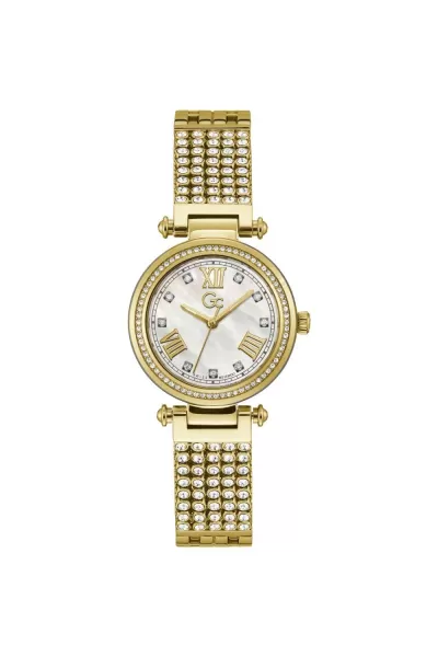 Image of GC Y47010L1MF Womens Primechic Gold Tone Steel Bracelet Wristwatch