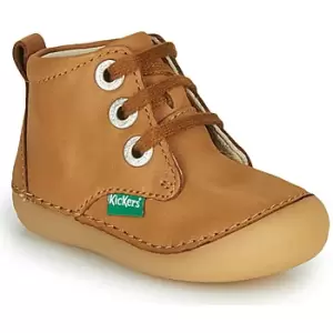 Image of Kickers SONIZA boys's Childrens Mid Boots in Brown. Sizes available:2 toddler,3 toddler,4 toddler,4.5 toddler,5.5 toddler,6 toddler