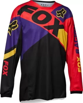 Image of FOX 180 Xpozr Youth Motocross Jersey, black-red-yellow Size M black-red-yellow, Size M