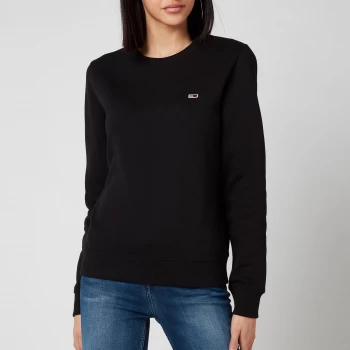 Image of Tommy Jeans Womens Regular Fleece Sweatshirt - Black - L