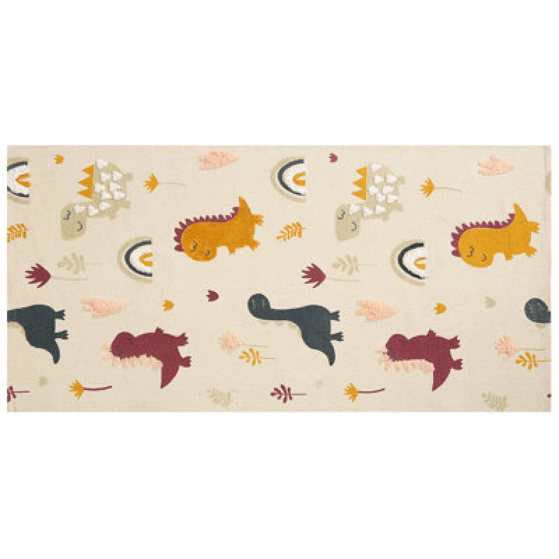 Image of Beliani Kids Rug Tiop Multicolour 80 X 150 Cm Cotton