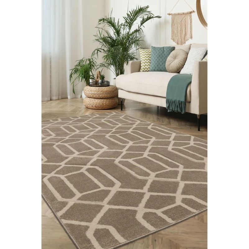 Image of Homemaker Newport Lattice Rug Natural Persian Rugs 600x200cm Beige 40549769000
