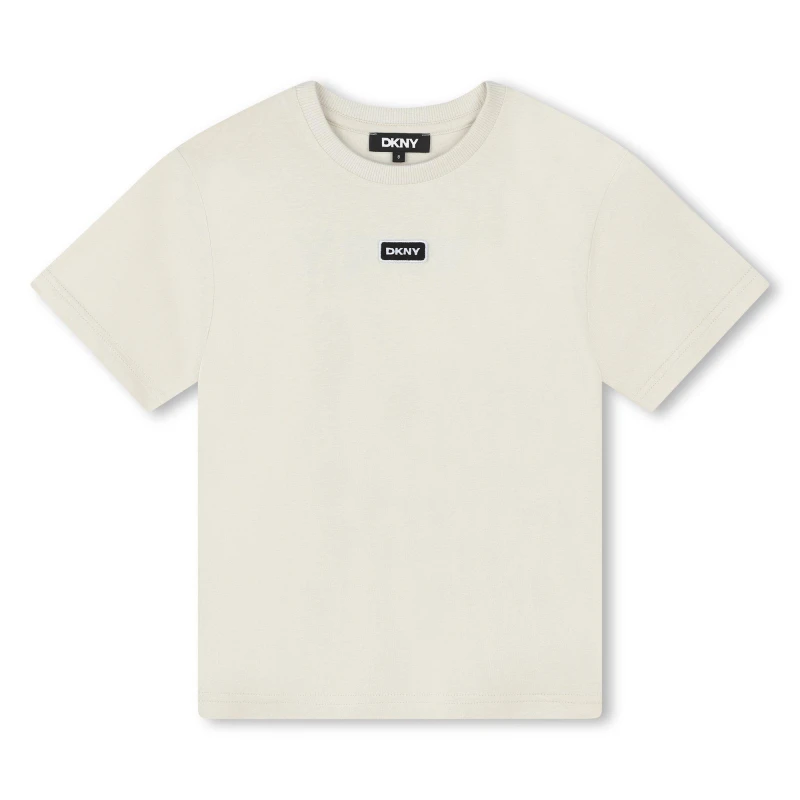 Image of DKNY Small Logo T-Shirt Juniors - Cream Cream One Size