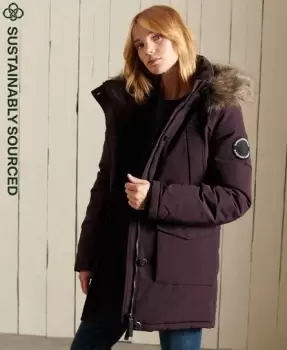 Image of Superdry Womens Everest Parka Coat Purple / Plum - Size: 10