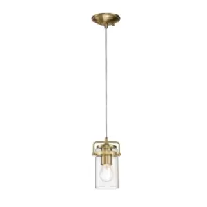 Image of Kichler Brinley Dome Pendant Ceiling Light Brushed Brass