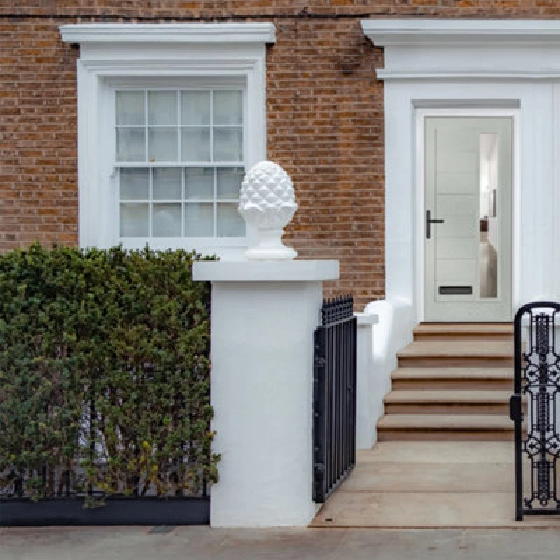 Image of Lacerta Composite Door Monza Agate Grey 890mm X 2090mm Open In Right Hand Clear Glass 10 Year Guarantee - Free Delivery & Smart Lock