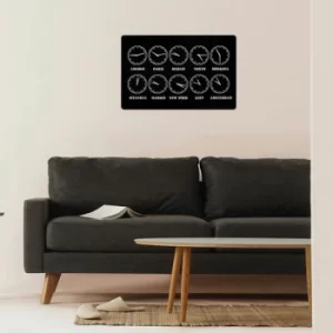 Image of Ten Hour Black Decorative Metal Wall Clock